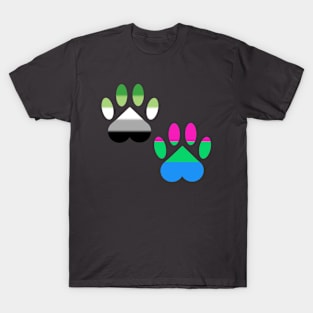 Aro Polysexual Pride Paws T-Shirt